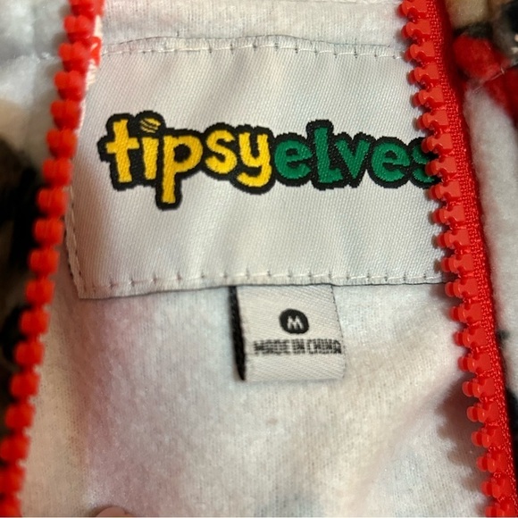 Tipsy Elves Meowy Catmus Jumpsuit Kittens Fleece Christmas Onesie Size Med NWT - Picture 10 of 14